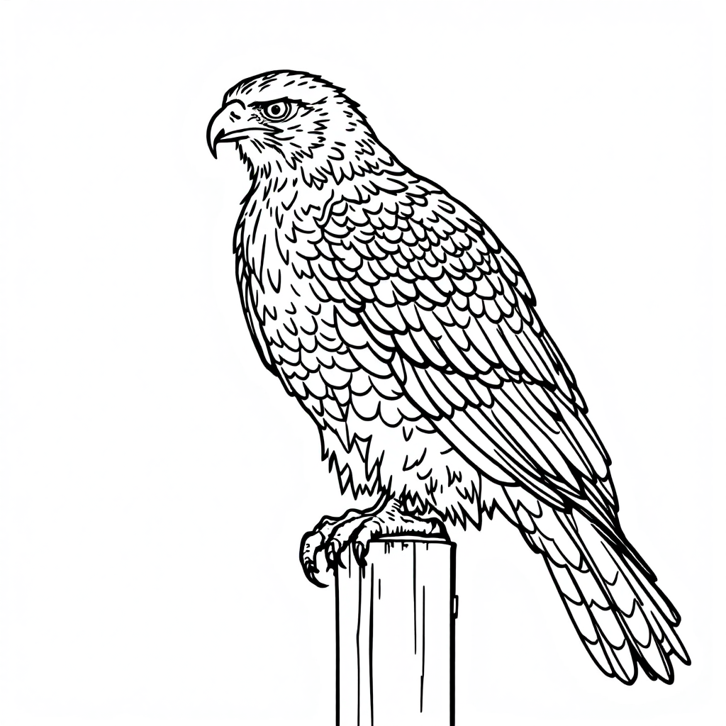 Bird Coloring: Hawk Hunting