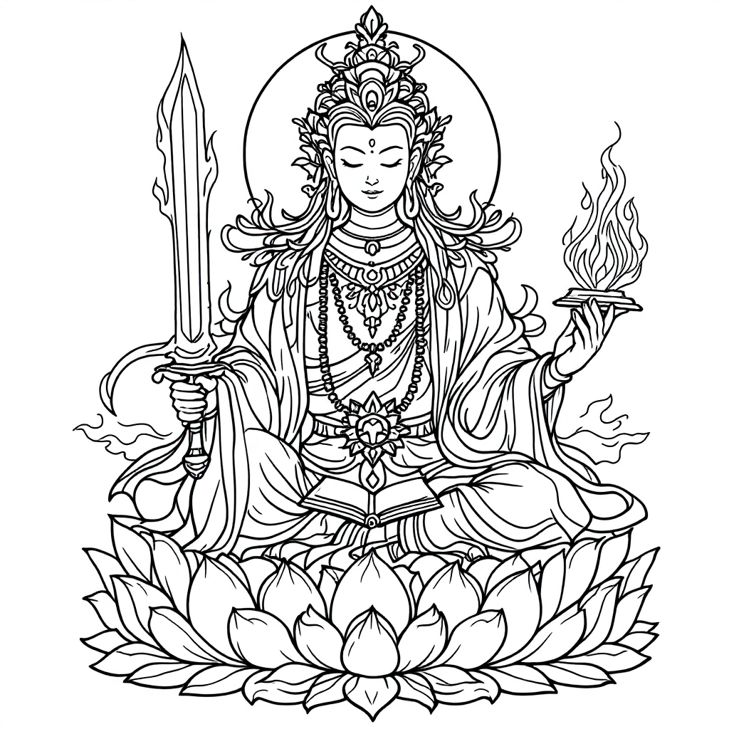 Deity Coloring: Medicine Buddha Healing