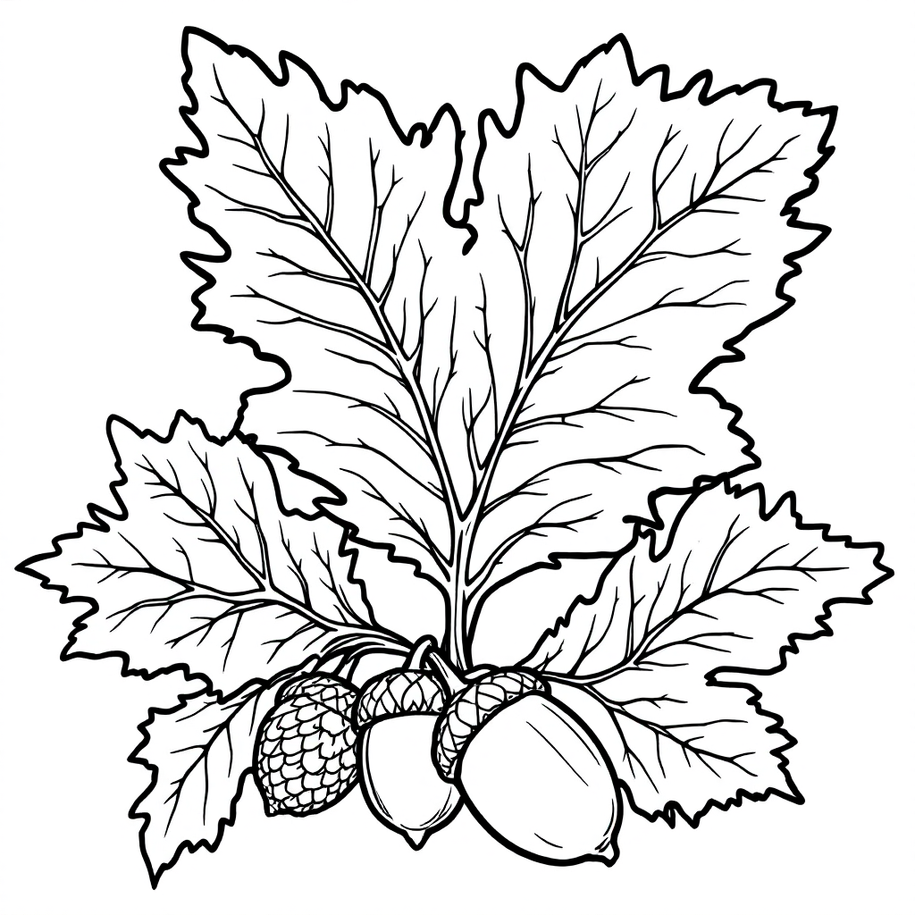 Nature Coloring: Oak Leaf Cluster
