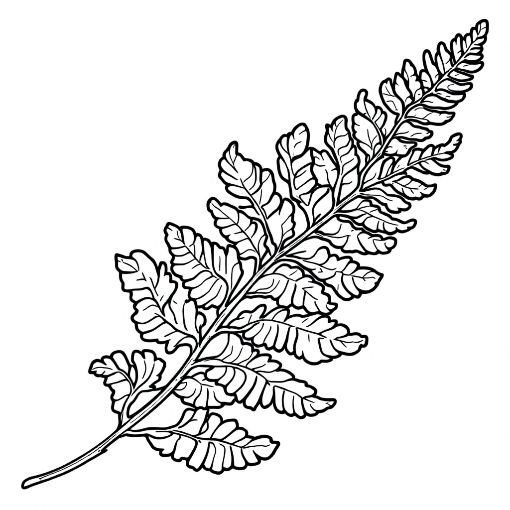 Nature Coloring: Fern Fronds