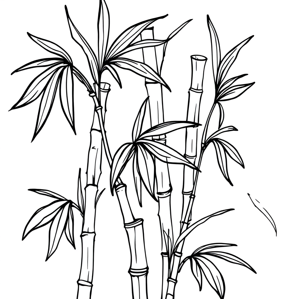 Nature Coloring: Bamboo Grove