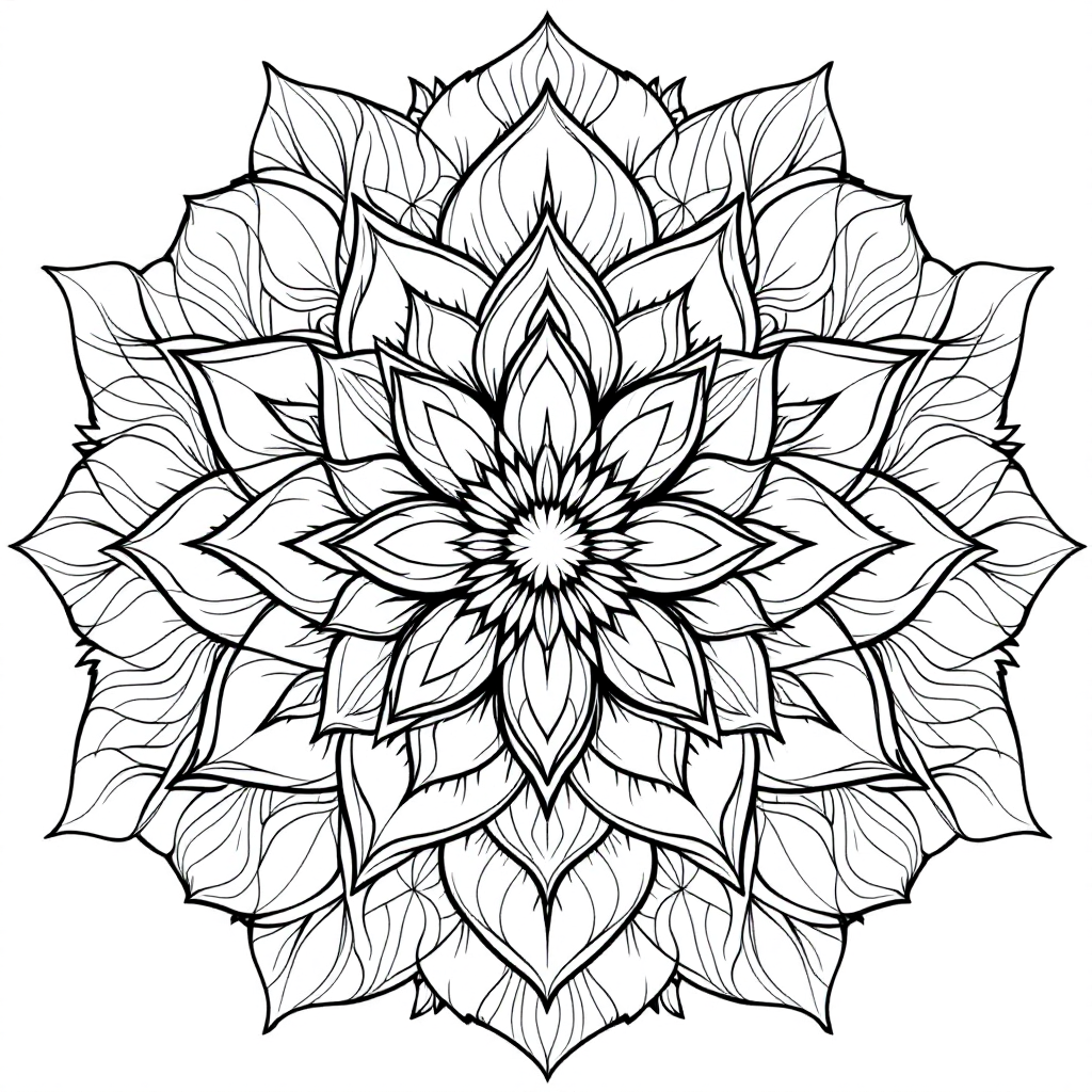 Mandala Coloring: Lotus Bloom Mandala
