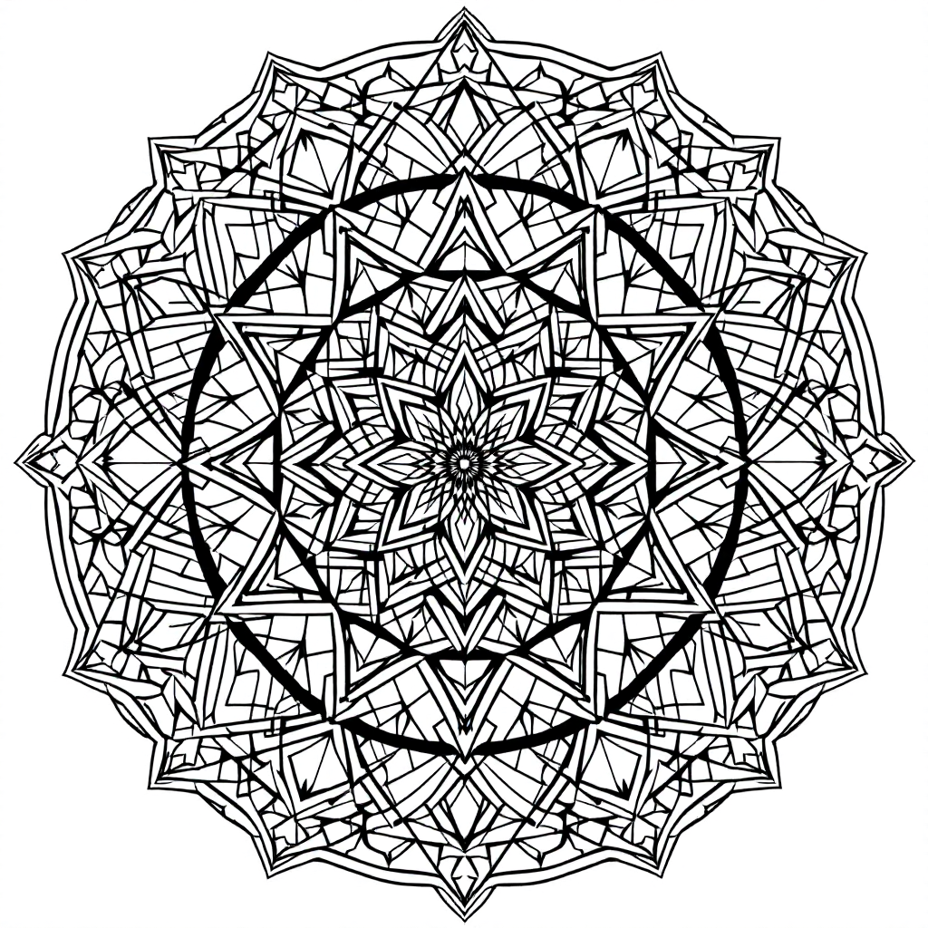 Mandala Coloring: Sacred Geometry Circle