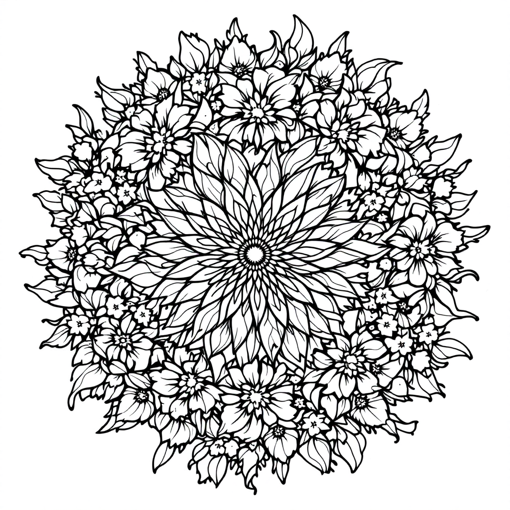 Mandala Coloring: Butterfly Garden Mandala