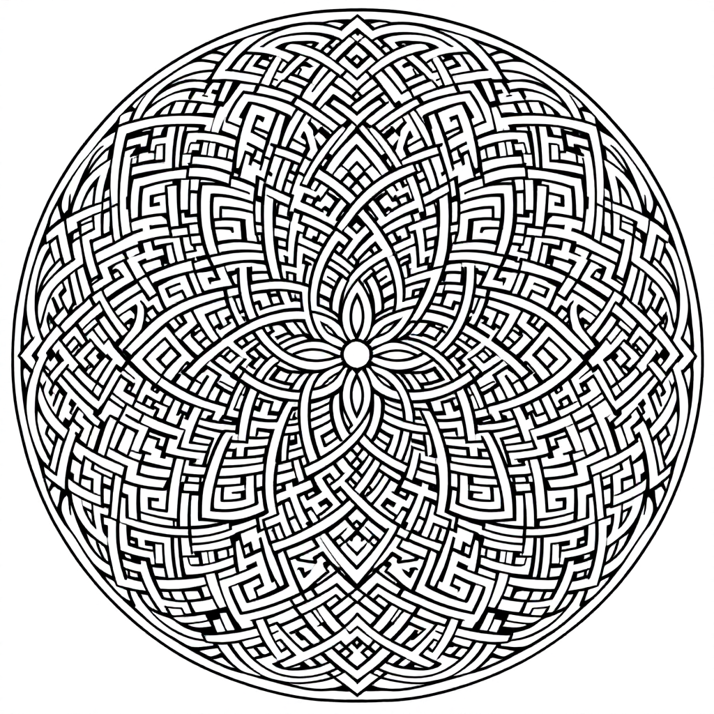 Mandala Coloring: Celtic Knot Circle