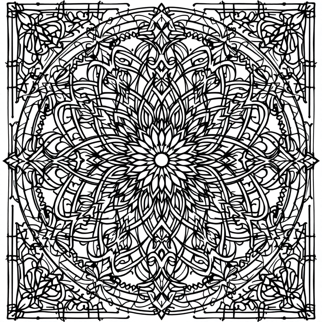 Mandala Coloring: Rose Window Cathedral