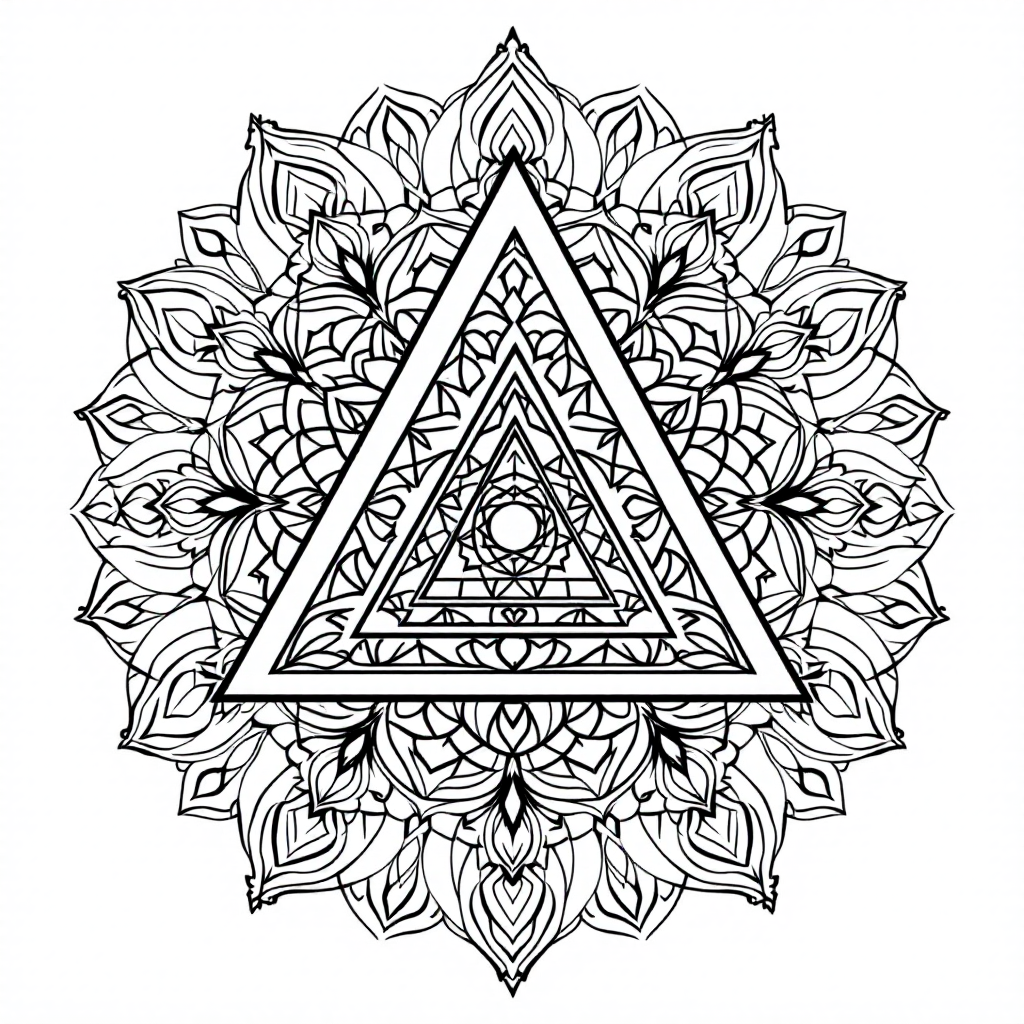 Yantra Coloring: Prosperity Triangle Yantra