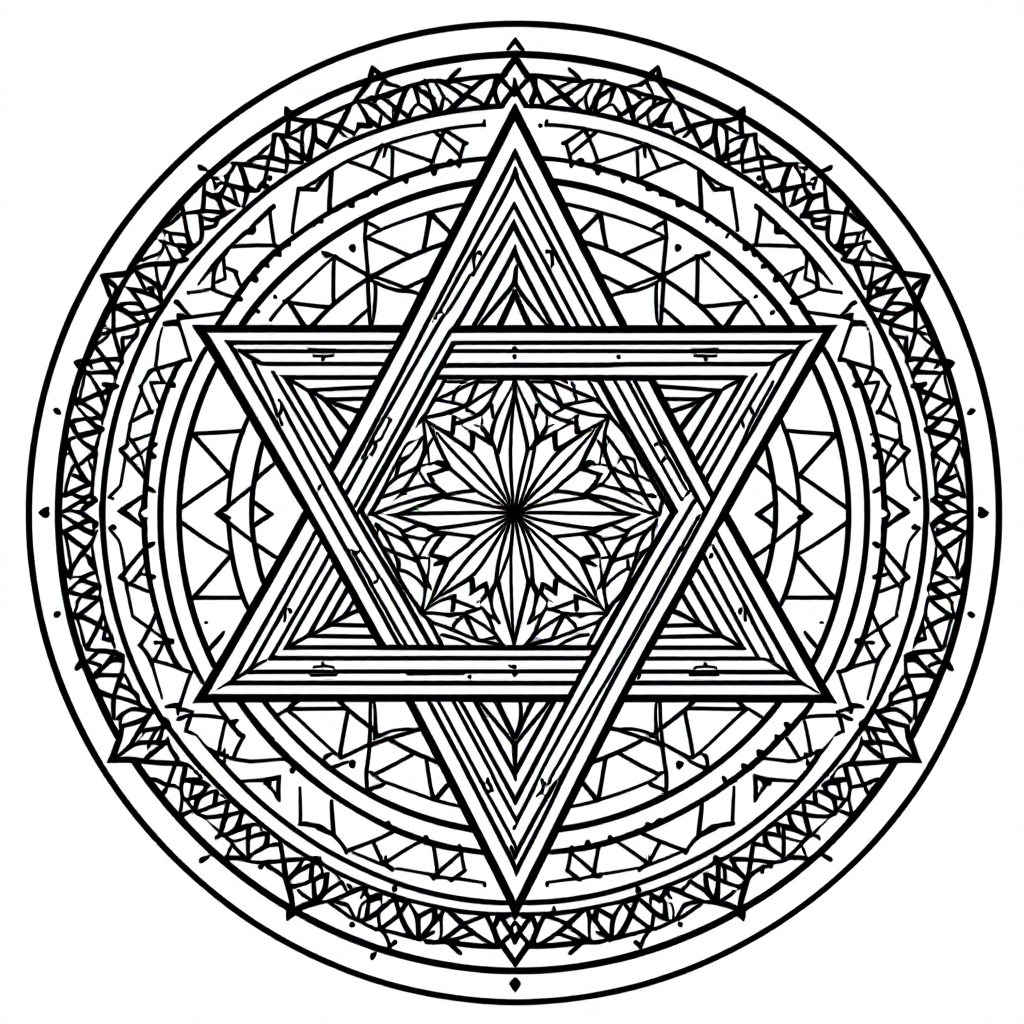 Yantra Coloring: Protection Hexagram Yantra