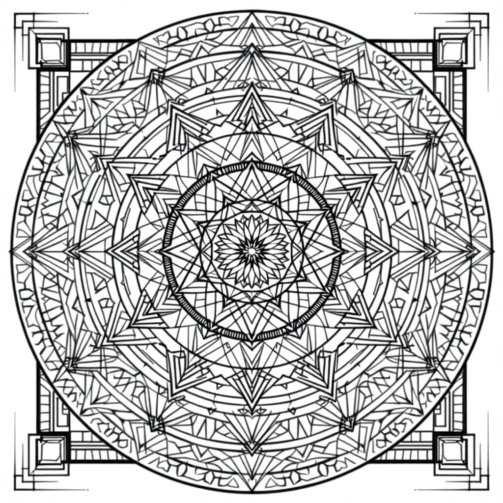 Yantra Coloring: Abundance Square Yantra